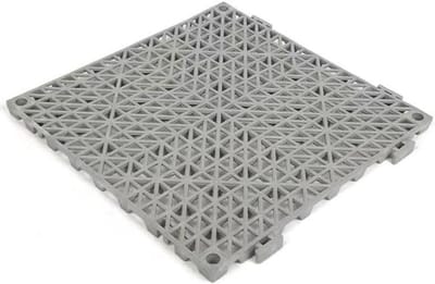 PVC Tuintegels - Vloermatten - Veilig Droge Vloeren - Verbeterd Drainagesysteem - 10 Stuks - Grijs