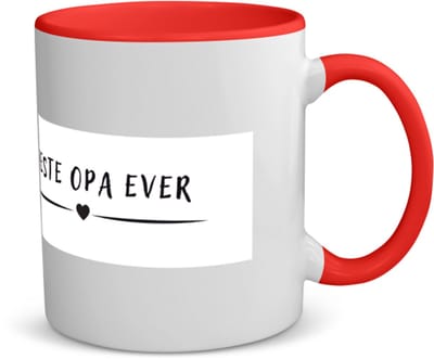 Akyol - beste opa ever koffiemok - theemok - rood - Opa - grandpa - leuk cadeau voor je opa - 350 ML inhoud
