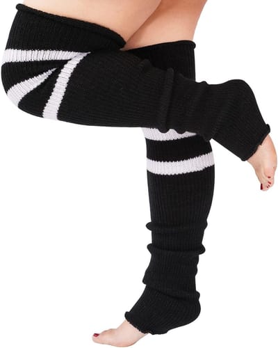 Famanu - Kleurige retro beenwarmers, geschikt voor dans, fitness en festivals