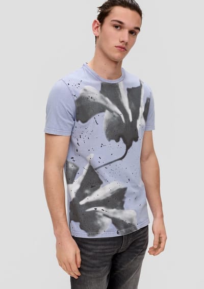 Qs Men-T-shirt--48A0 LILAC/PINK-Maat S