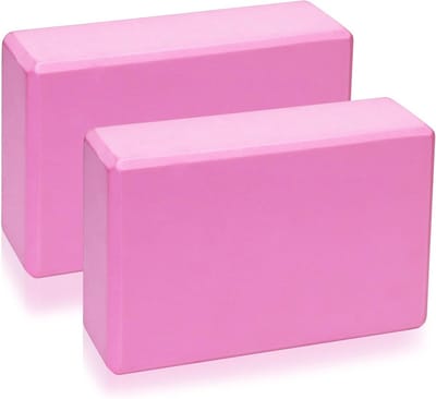Yogablokken Set van 2 - Antislip EVA-Schuim voor Yoga, Pilates en Meditatie - Roze 23 x 8 x 15 cm