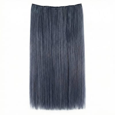 Blauwgrijs hairextensions dames clip in set lang stijl synthetisch haar met meerdere banen voor subtiele koele kleuraccenten en extra lengte