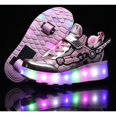 Schoenen met wieltjes Opladen Mannen en Vrouwen Kinderen Volwassenen Rolschaatsen Ultralichte Wielen Veterschakelaar LED Licht Schoenen 38