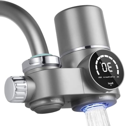 Dailygoods - HOTUT Waterfilter Kraan, Kraanwaterfilter met LED-display, Filterkraan voor Keuken, Drinkwaterfilter met UV-blauw licht, Waterfilter voor Thuis, Kan Lood, Chloor, Zand en Zware Metalen Verwijderen