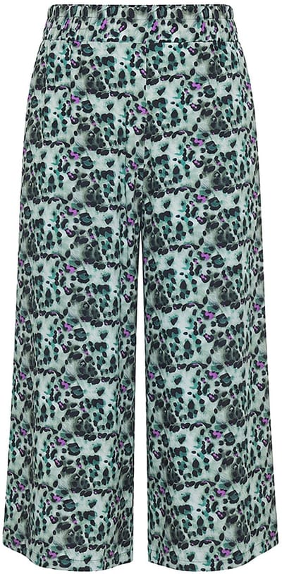 Studio Untold - Dames - Culotte extra wijde pijpen gekleurd luipaardmotief - Cactus - Maat 44