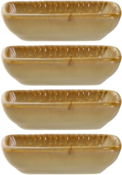 MPLCo - Ombre Insta Dip Bowl - Kleine Serveerschaal - Set van 4 - Tapas Schaaltje - Sauskom - Oven, Magnetron & Vaatwasser Bestendig - Mini Ovenschaal - Keramiek - 8 x 6 x 2 cm - Lichtbruin