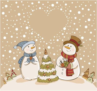 Set van 40 Kerst Servetten met Sneeuwman 25 x 25 cm voor Tafeldecoratie en Feestelijke Vieringen