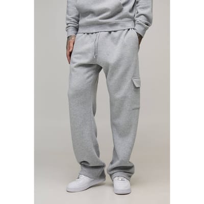 Tall Essential Straight Leg Cargo Joggers | Grey Marl | Size Small