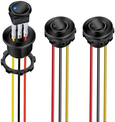 Dailygoody - LED Tuimelschakelaar - AAN/UIT - Blauw - 3-pins - Geschikt voor Auto's en Vrachtwagens - 12V/24V