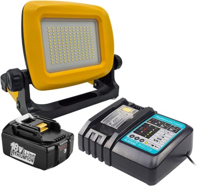 Krylanso® - LED Bouwlamp + Accu en Oplader voor Makita LXT 18V - 3100 Lumen - 5.5Ah Accu - Compatibel met Makita LXT - USB Powerbank