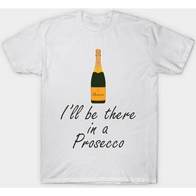 T-shirt femme « Je serai là dans un Prosecco » imprimé Harajuku Kawaii, manches courtes, été 4XL blanc