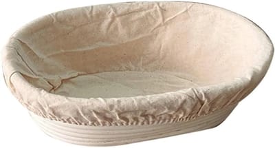 Broodmand Ovaal - Rijsmandje Bakmand - Brood Bakken - Handgemaakt Rotan - 25 x 15 x 8 cm - Houtkleur