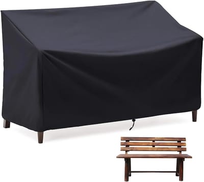 Famanu - Beschermhoes voor tuinbank, tuinbankhoes, 3-zitsbankhoes, waterdicht, polyrotan zitbank, beschermhoes, met ventilatieopeningen, voor tuinmeubelen, balkon, terras, 162 x 69 x 89 cm