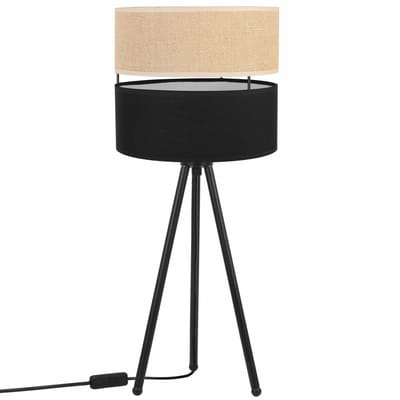 Light-Home JUTA EDRON 2450 - Tafellamp - Metaal - Stoffen Lampenkap - Zwart