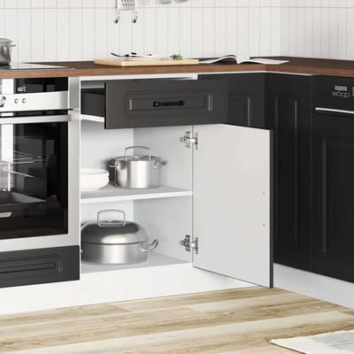 vidaXL - Onderkast - Kalmar - bewerkt - hout - zwart