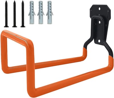 Tuinslanghouder - Wandslanghouder - Tuinslang Opbergen - Garage-opslaghaken - Gereedschapsorganizer - Slanghouder - haken - tuingereedschap - met schroeven - voor waterslang, verlengkabel en stofzuigerslang - 19.6*12.5*13 cm - oranje