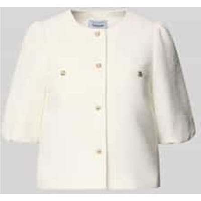 regular fit blazer van viscosemix met pofmouwen
