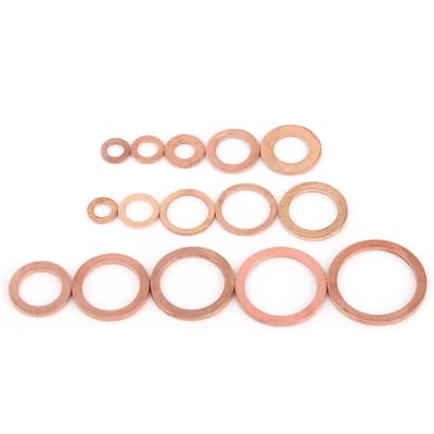 150 stuks Metrisch 15 Maten Koperen Platte Ringen Pakkingen Assortimentsset Kit Met Doos