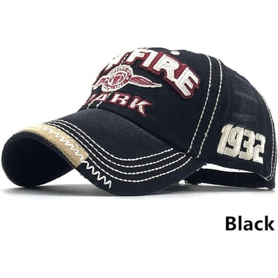 Retro Wassen Katoen Geborduurd Letter Print Baseballpet Unisex Hip Hop Dansclub Snapback Hoed Vizieren Zomer Sport Zon Hoeden Adjustable black