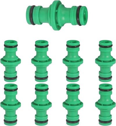1/2 Inch Coupler voor Tuinslangen, Verbindingselement voor Pijpen, Dubbele Stekker, Tuinaccessoires, Slangverbinding (Set van 8)