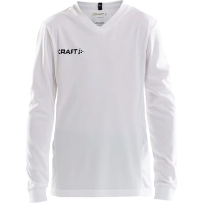 Craft Squad Jersey Solid LS Shirt Junior Sportshirt - Maat 134  - Unisex - wit/zwart Maat 134/140