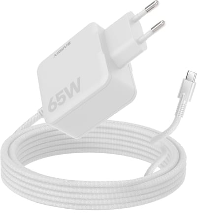 Xssive Universele 65W USB-C Oplader - Fast Charger Laptop - Geschikt voor MacBook, HP Lenovo Dell - GaN Snellader