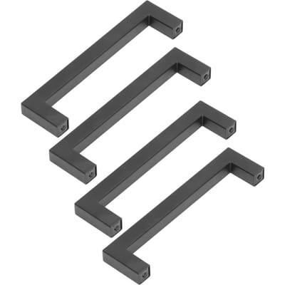 4 Poignées d'Armoire Carrées en Acier Inoxydable Cuisine Placard Bureau Tiroir Petites Noires Type 2