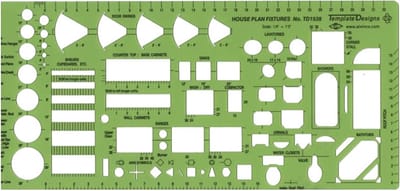 Professionele Binnenhuis Architect Sjabloon # TD1538 - Scale 1/4"
