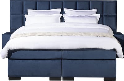 Mörgenn Boxspring Carré Deluxe - Pocketvering - Blauw Velvet - 180x200 cm - Inclusief Dekbed en Kussens
