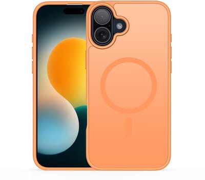 Dux Ducis Yind Geschikt voor iPhone 17 hoesje - slanke backcover met magnetisch ondersteuning - Oranje