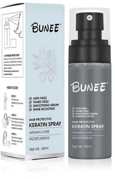 Bunee Hair Protective Keratin Spray Argan Care Mosisturizing Repair Dry & Damage Hair 60ml