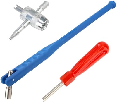 Dailygoods- Bandenventielsteel Gereedschap - 3 Stuks - Klepinstallatietool - IJzer - Universeel - Blauw - Stevig en Drukbestendig - Ventielgereedschap