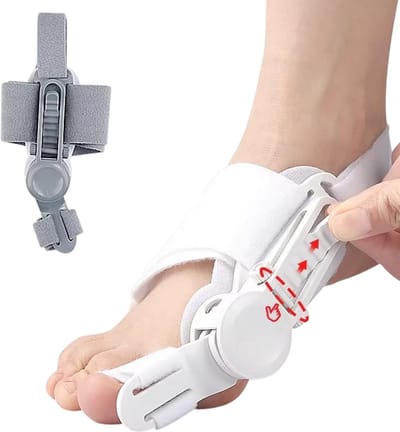 1PC Hallux Valgus Teen Corrector – Unisex Bunion Brace, Draaibare Teen Separator, Verstelbare Teen Straightener, Voetcorrector tegen Hallux, Scheen Teen Ontlasten - Grijs