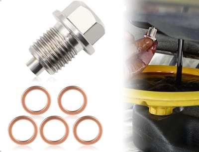 Dailygoods- Olieafvoerschroef met magnetische afdichting - Olieopvangmoer - Terugloopschroefadapter - Afdichtingen - Geschikt voor de meeste auto's - Voor familie en reparatiebedrijven - Olieaftapplug