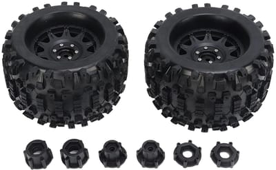 RC Auto Wielen - Banden Set - Off-road Rijden - Extra Grip Textuur - 165 mm Diameter - Zwart
