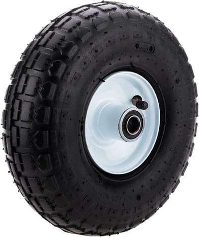 PrimeMatik - Kruiwagenwiel 136 Kg 10x3,5" 254x89 mm. Vervangende band voor transportplatform en trolleys