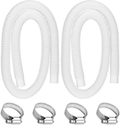 2 Stuks Zwembad Slang 3-2cm x 149-9cm – Vervangslang voor Intex Pomp 607 637- Inclusief 4 Slangklemmen