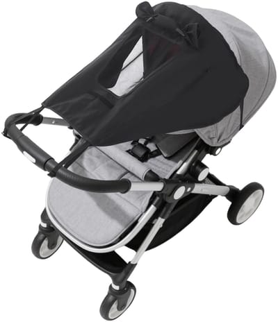 Dailygoods- Kinderwagen met UV-bescherming 50+ - Waterdicht zonnedak - Geventileerd dakraam - Universele afdekking - Verstelbare elastische riemen - Inclusief opbergtas - Kinderwagenluifel