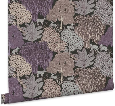 Laura Ashley Garwood Grove Behang - Planten - 10mx52cm - Paars