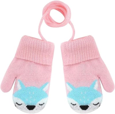 Warme gebreide winterhandschoenen voor baby's van 0-3 jaar met fleece voering, ideaal voor buitenactiviteiten en bescherming tegen kou