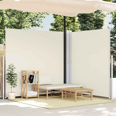 vidaXL - Windscherm - uittrekbaar - 200x600 - cm - crèmekleurig