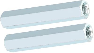 Dailygoods- Zeskantmoer M8 66 - 2 Stuks - Koolstofstaal - Gegalvaniseerd - Verbinding Draadstangen - Eenvoudig Vastschroeven - Koppelmoer