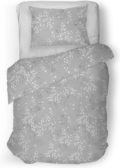 Snoozing Erica Dekbedovertrek - Eenpersoons - 140x200/220 cm - Grijs