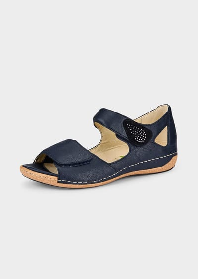 Sandalen met siersteentjes - marine - Gr. 42 van Goldner Fashion