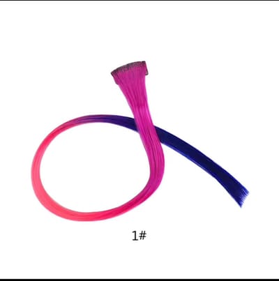 Trio Clip in hairextension - haar extension trio - roze fuchsia blauw
