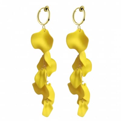 Klem oorbellen- Cyril- geel-geen gaatje-Charme Bijoux