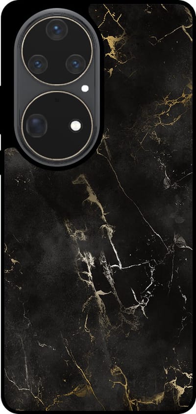 Smartphonica Telefoonhoesje Geschikt voor Huawei P50 Pro met marmer opdruk - TPU backcover case black marble design - Zwart geschikt voor Huawei P50 Pro