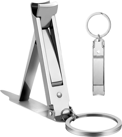 Ainy - Multifunctionele Nagelknipper Sleutelhanger - RVS Compact 50x11mm – Mini Nagelknipper – Inklapbare Reis Nagelschaar voor Handen en Voeten
