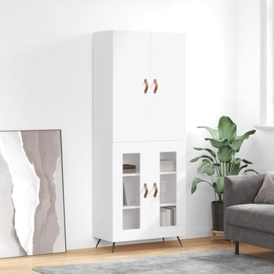 vidaXL - Hoge - kast - 69,5x34x180 - cm - bewerkt - hout - wit