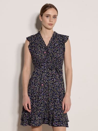 Mini-jurk met bloemenprint en ruches